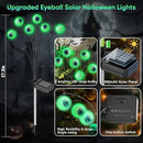 Halloween Solar Lights Outdoor: 4 Pack Upgraded 24 LED Scary Eyeball Lights for Garden Yard Lawn Pathway Landscape Decor, Green Outside Decorations by GreenHaven Gardens