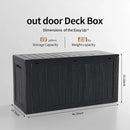 80 Gallon Lockable Resin Deck Box, Waterproof & UV-Resistant Outdoor Storage Box for Outdoor Cushion Storage, Garden Tools & Pool Accessories Storage, Black by GreenHaven Gardens