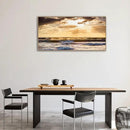 Framed Sunset Ocean Wall Art - Canvas Wall Decor Glow Sea Scene Nature Landscape Prints Sunset Over the Ocean Painting Artwork Living Room Bedroom Office Home 24" x 48" by CozyNest Decor