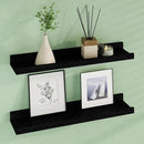 Floating Picture Ledge Shelves 24 Inch Solid Oak Wood Set of 2, Rustic Wall Storage Shelves with Lip, Kids Bookshelf, Photo & Picture Ledge Shelves for Bedroom, Living Room, Kitchen by CozyNest Decor
