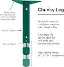 FDP Rectangle Activity School and Classroom Kids Table (30 x 48 inch), Chunky Toddler Legs, Adjustable Height 15-24 inches - Maple Top and Green Edge by CozyNest Decor