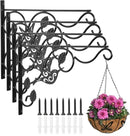 Hanging Plants Bracket, 4 Pack 12 inch Wall Planter Hook with Iron Screws Included, Decorative Plant Hanger for Bird Feeders, Wind Chimes Indoor, Lantern, Flower Pot,Outdoor Indoor Patio Decor by GreenHaven Gardens