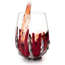 Bloody Skeleton Hand Wine Glass Set Of 2 By 16OZ Skeleton Glasses 5 H Goth Gifts Ske by The Wine Savant