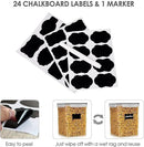 Vtopmart Food Storage Containers 4.3L / 145.4oz, 4 Pieces BPA Free Plastic Airtight Canister for Flour, Sugar, Baking Supplies, with 4 Measuring Cups and 24 Labels, Black by CozyNest Decor