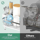 MOUKABAL Dish Drying Rack - Stainless Steel Dish Rack, Dish Racks for Kitchen Counter, Drying Rack Kitchen with Removable Utensil Holder, Drainboard and Glass Organizer (White) by CozyNest Decor