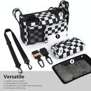 TOPDesign Universal Baby Stroller Organizer, Stroller Caddy with Detachable Mesh Bag & Heightened Insulated Cup Holders & Non-Slip Secure Hooks Accessories, Fits Most Strollers (Checkerboard) by TinyTreasures Baby Boutique