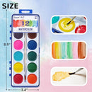 12 Color Watercolor Paint for Kids, 12 Pack Washable Water Color, Classroom Set, Woodbrushes Included by TinyTreasures Baby Boutique