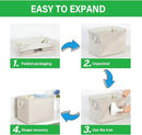 Bidtakay Large Storage Baskets for Shelves 3 Pack Fabric Storage Bins for Organizing Linen Collapsible Organizer for Closet-Light Biege by TinyTreasures Baby Boutique