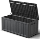 Deck Box, 120 Gallon Outdoor Storage Box Lockable Patio Waterproof for Furniture, Garden Tools, Sports Equipment and Pool Supplies, Waterproof, Resin, Lockable by CozyNest Decor