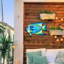 John's Studio Fish Sea Wall Decor Outdoor Metal Garden Hanging Art Glass Sculptures Home Ocean Theme Decorations for Kitchen Bathroom and Pool - Blue by GreenHaven Gardens