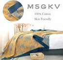 Boho Throw Blanket 100% Cotton Blankets, Super Soft Cozy Warm Blanket, Cotton Quilted Blankets, Versatile KnitWoven Blanket for Couch Sofa Bed Home Decor and Living Room, 78''Wx 90''L by CozyNest Decor