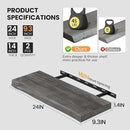 Floating Shelves for Wall, 24"x9.3" Rustic Solid Live-Edge Elm Wood Wall Shelves, Heavy-Duty Floating Shelves with Invisible Brackets, Set of 2 for Living Room, Bedroom, and Kitchen, Grey Finish by CozyNest Decor