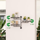 WIndow Sill Rotating Plant Stand Shelf Indoor Black Metal Floating Shelves 3-Tier Wall Mount Plant Holders for Living Room Wall Planter Modern Home Decor for Gardening by GreenHaven Gardens