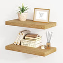 Fun Memories Floating Shelves for Wall, 8 Inch Deep Floating Wall Shelf, 16" x 8" Floating Shelves - Set of 2, Rustic Wooden Storage Shelves for Bathroom, Living Room, Kitchen by CozyNest Decor