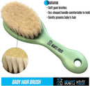 3 Piece Baby Hair Brush & Comb Set for Newborns- Soft Goat Bristle Hair-Brush, Silicone Bath Brush and Plastic Comb for Infant, Toddler, Kids - Baby by TinyTreasures Baby Boutique