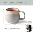 Ceramic Coffee Mugs Set of 4, 12 oz Stoneware Coffee Cups with Comfortable Handle for Latte, Tea, Cappuccino, Cocoa -Microwave and Dishwasher Safe - Modern Unique Aesthetic - Reactive Glaze by CozyNest Decor