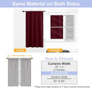 Simplebrand Ava Burgundy Short Blackout Curtains for Bedroom 45 Inches Long 2 Panels Set, Solid Thermal Insulated, Energy Saving Window Treatment Curtains Blackout Drapes, W40 x L45 Inch, Burgundy by TinyTreasures Baby Boutique