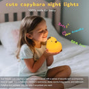 Cute Capybara Night Light, LED Capybara Lamp Rechargeable Touch Bedside Lamp,Squishy Animal Nightlight,3 Levels Dimmable,30Min Timer Nursery Night Light for Kids, Bedroom Baby Boys Girls Gifts by TinyTreasures Baby Boutique