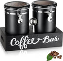 Yangbaga 2 x 63OZ Stainless Steel Coffee Canisters with Handle Shelf, Airtight Locking Clamp & Scoop, Food Storage Jars for Kitchen by CozyNest Decor