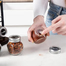 Orii 16 Jar Acacia Wood & Metal Wire Spice Rack with Spices Included, Storage for Spices and Seasoning, Black & Brown by CozyNest Decor