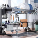 VNKZI Over Sink Dish Drying Rack, 2 Tier Full Stainless Steel Storage Adjustable Length (25.98'' to 36.61'') Kitchen Rack, Multifunctional Expandable Counter Organizer, Space Saver Dish Rack by CozyNest Decor