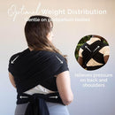 Boba Baby Wrap Carrier – Original Baby Sling Carrier for Newborns (7–35 lbs), Soft, Secure, Hands-Free & Ergonomic, Ideal for Comfortable Bonding, New Parents (Black) by TinyTreasures Baby Boutique