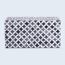 Handicrafts Home White Handmade Keepsake Organizer with Lid Decorative Storage Box- Star Pattern Collection Memories Holder for Jewelry, Photos & Cards- Home Decor Accents- Bone & Resin Inlay- 10x5x5 by CozyNest Decor