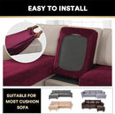 PrinceDeco Sectional Couch Covers 3 Pieces Velvet Sofa Covers L Shape Soft Couch Covers for Sectional Sofa Corner Sofa Cover Couch Cover for Dogs Washable (2 Seater + 1 Chaise,Burgundy) by CozyNest Decor