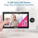 VTech 2-Cameras Smart WiFi Baby Monitor with 1080p FHD Camera and 5" HD IPS Screen, Free App with Motion Video, Sound/Motion Detection and Notifications, Split-Screen, Pan-Tilt-Zoom: VM901-2HD by TinyTreasures Baby Boutique