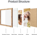 12x12 Picture Frame Set of 4, 12 x 12 Wood Photo Frames with Mat for 10x10 or 30x30cm Diamond Painting Art, Wooden Frame with Real Glass Cover for Wall and Tabletop Display,Brown by CozyNest Decor