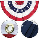 USA Pleated Fan Flag American US Bunting Flag Patriotic Half Fan Banner Flag with Canvas Header and Brass Grommets for 4th of July Memorial Day Indoor Outdoor Decoration (4, 2x4 Feet) by GreenHaven Gardens