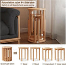 Stackable Stools Set of 4 Wooden Stools 18 Inch Stool Nesting Side Tables Nesting Coffe Table Sturdy and Durable,No Installation Required,Top Stackable Stool for Saving Space(Natural Bar stools) by CozyNest Decor