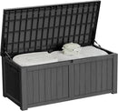 150 Gallon Outdoor Storage Box Patio Deck Box Waterproof, Resin Lockable Outside Large Storage Bin for Pool Cushion Furniture, Garden Tools UV-Resistant, Black by CozyNest Decor
