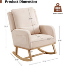 Rocking Chair Nursery, Nursing Rocking Chairs with Lumbar Pillow, Comfy Modern Nursery Glider Rocker Morden Accent Rocking Chair for Mom Nursery, Living Room, Bedroom, Beige by TinyTreasures Baby Boutique
