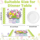 Spring Placemats Set of 6 Easter Plastic Table Mats Tulip Place Mats Washable Vinyl Flower Vase Spring Table Decoration for Indoor Outdoor Party Kitchen Dining