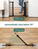 Babelio 29-43" Magnetic Baby Gate for Stairs,Doorways House,Kitchen,30" Tall Pet Barrier with Baffles,Pressure Mounted & Dual-Lock Design Safety for Kids Toddler,Auto-Close/Hold-Open,Black by TinyTreasures Baby Boutique