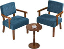 Accent Chair Set of 2 with Table, Living Room Chairs with Soft Seat and Armrests for Living Room Bedroom Reading Room Waiting Room, Lake Blue (AC01) by CozyNest Decor