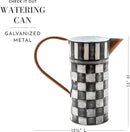 MACKENZIE-CHILDS Watering Can, Outdoor Galvanized Watering Can, Black-and-White Check It Out by GreenHaven Gardens