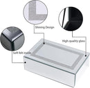 Luxury Mirrored Jewelry Box with Crushed Diamond - Glass Jewelry Box Organizer Storage Ring Holder Case for Women by TinyTreasures Baby Boutique