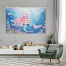 HZOHNAGO Mermaid Girls Tapestry Watercolor Mermaid Princess Pattern Printed Wall Tapestry Wall Hanging for Bedroom Living Room Dorm 60" W x 40" H by CozyNest Decor