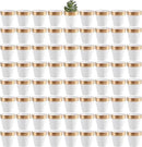 Yishang 72 pcs Small Mini White&Gold Clay Pots, 2.5'' Terracotta Pot Clay Ceramic Pottery Planter,Cactus Flower Terra Cotta Pots,Succulents Nursery Pots,with Drainage Hole,for Crafts,Wedding Favor by GreenHaven Gardens