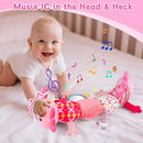 Baby Girls Toys 0-6 6-12 Months,Sensory Axolotl Caterpillar Toys Baby Rattles Musical Tummy Time Toys for 0 3 6 9 12 Months Stuffed Plush with Crinkle, Mirror,Teether for Infant Newborn Shower Gifts by TinyTreasures Baby Boutique