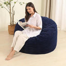 Memory Foam Bean Bag Chair for Adults/Teens, Bean Bag Sofa with Fluffy Removable Cover, for Living Room Bedroom, 3FT Blue by CozyNest Decor