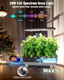 Hydroponics Growing System Kit, 16 Pods Indoor Garden with 28W Full Spectrum LED Grow Light, Auto Timer, 3 Smart Light Modes, 8L Large Herb Garden, Ideal Gardening Gift for Women, Men (Black) by GreenHaven Gardens
