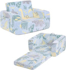 Welnow 2-in-1 Kids Sofa Chair, Glow in The Dark Convertible Toddler Chair Flip Out Children Sofa Folding Kids Play Sofa with Side Pockets & Removable Cover Armrest Chair for Girl or Boy by CozyNest Decor