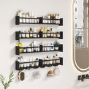 34Inch Nursery Bookshelves,Set of 4,Wall Floating Shelf Kids Coat Rack with 6Hooks,Hanging Book Shelf for Baby Nursery Room Décor ，Patent Number: 29958098(Black, 34) by TinyTreasures Baby Boutique