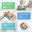Baby Books 0-6 Months, 2PCS Crinkle Books for Babies, Touch and Feel Sensory Cloth Book 6-12 Months, Tummy Time Toys, Baby Toys for Newborn 6 Page Pink by TinyTreasures Baby Boutique