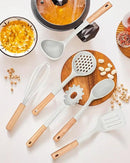 Kitchen Utensils Set, 13PCS Silicone Cooking Utensils, Heat Resistant Kitchen Utensil Spatula Set for Nonstick Cookware, Wooden Handles Kitchen Gadgets Tools Set by CozyNest Decor