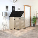 HOMSPARK Storage Shed Weather Resistance, Multi-Purpose Outdoor Storage Cabinet for Backyards and Patios, Horizontal Storage Shed for Lawnmower, Patio Accessories (Coffee, Large - 26 cu.ft) by GreenHaven Gardens