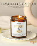 AOOVOO Lavender Amber Candles - 9 oz Scented Candles, Aromatherapy Candle, Soy Candle for Home Scented by CozyNest Decor
